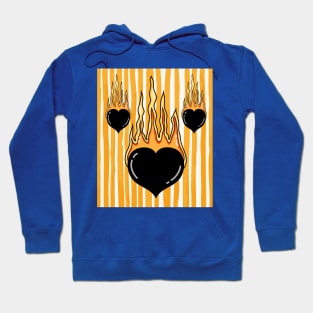 Flames Burning Heart On Fire Hoodie